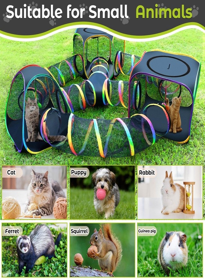 CypherX Outdoor Rainbow Cat Enclosure, 7 in 1 Portable Cat Tents for Outside Cage Free Outside Pet Enclosure Cat Tunnel Outdoor Playground for Indoor Cats and Small Animals - Image 5